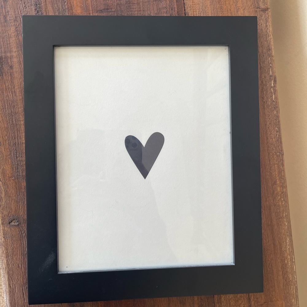 Framed heart sign wall decor